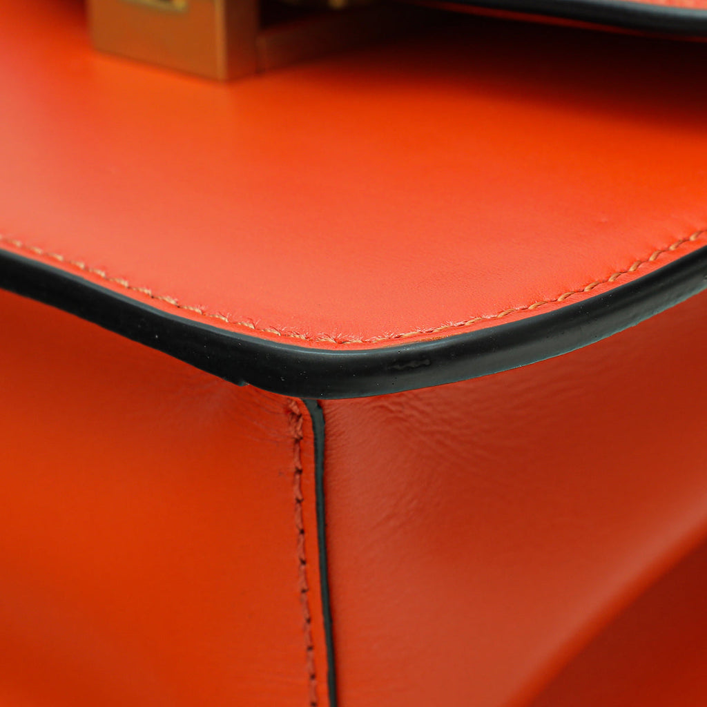 Valentino Red Orange VLogo Flap Bag