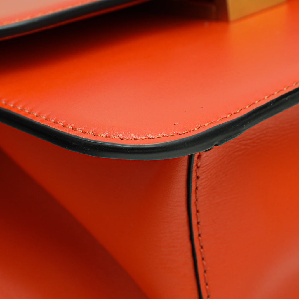 Valentino Red Orange VLogo Flap Bag