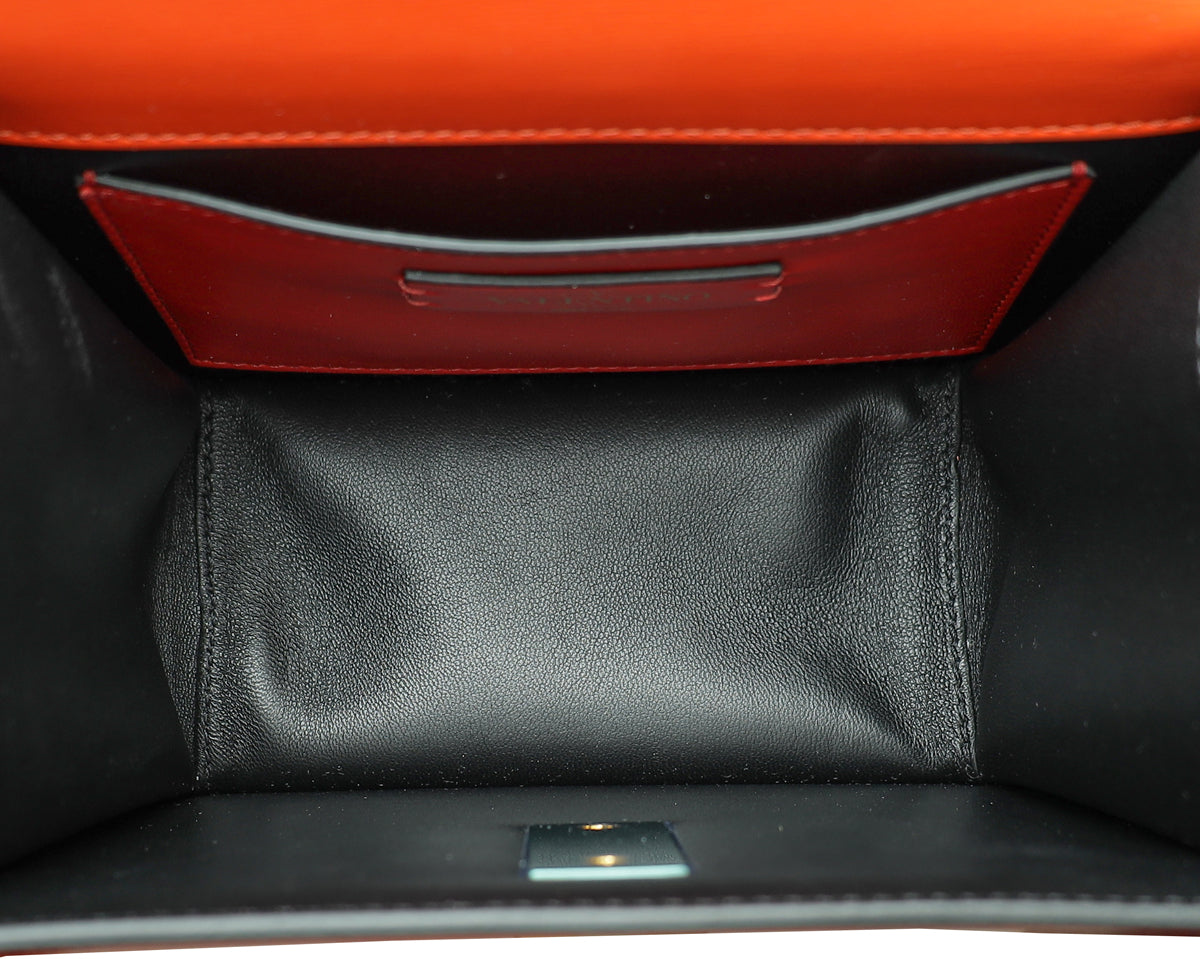 Valentino Red Orange VLogo Flap Bag