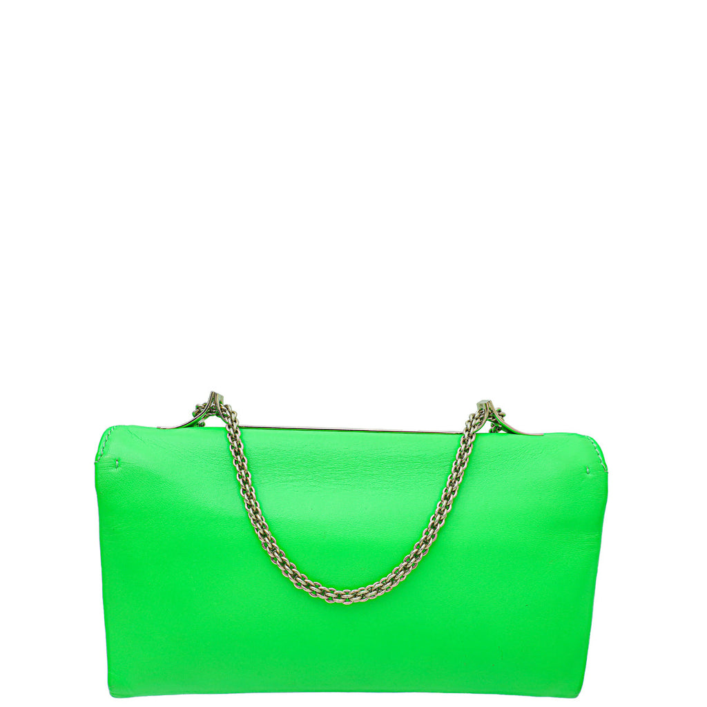 Valentino Green Va Va Voom Chain Clutch