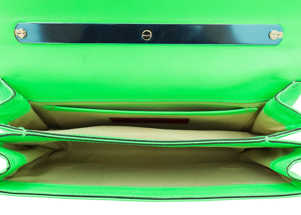 Valentino Green Va Va Voom Chain Clutch