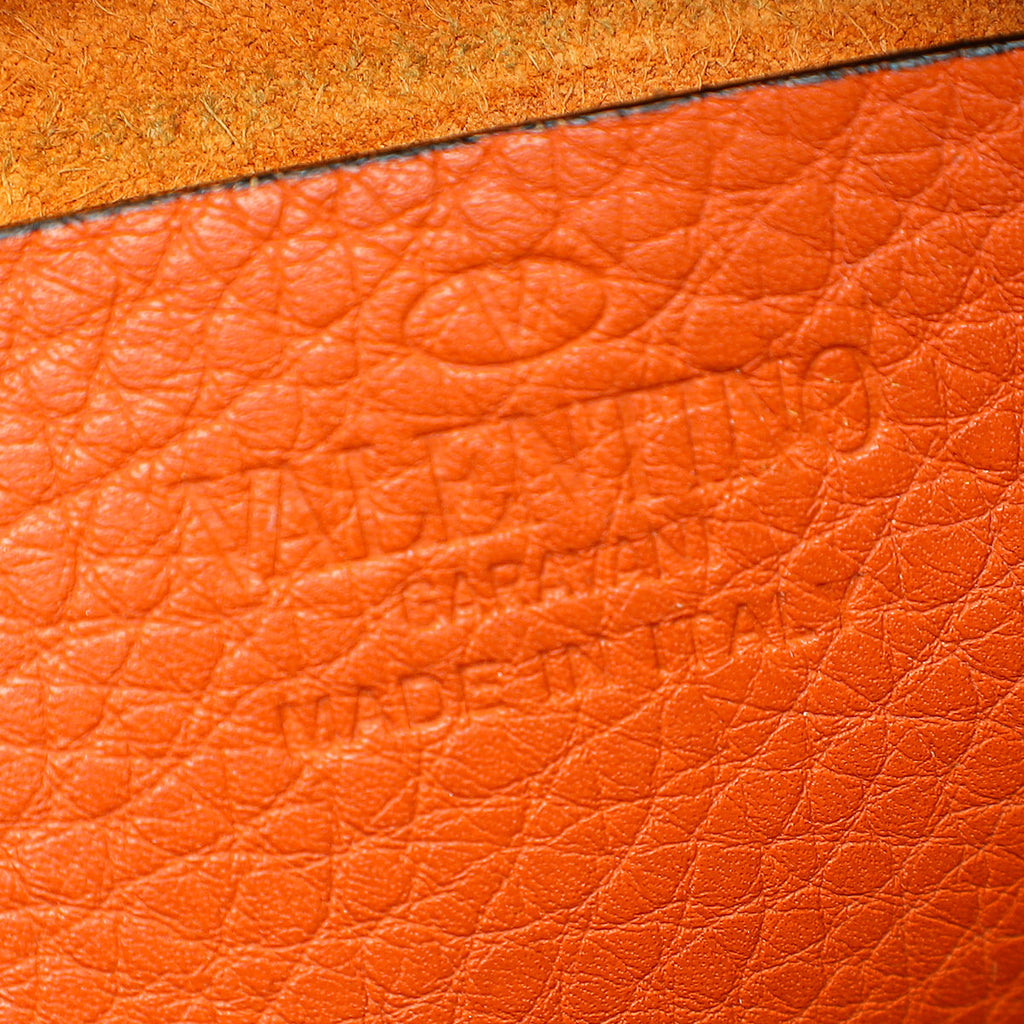 Valentino Orange Rockstud Camera Crossbody Bag