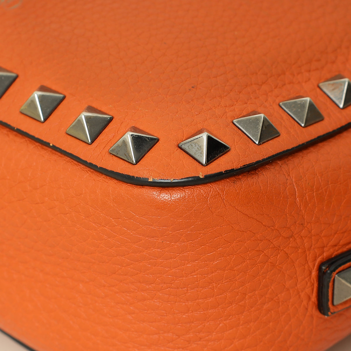 Valentino Orange Rockstud Camera Crossbody Bag