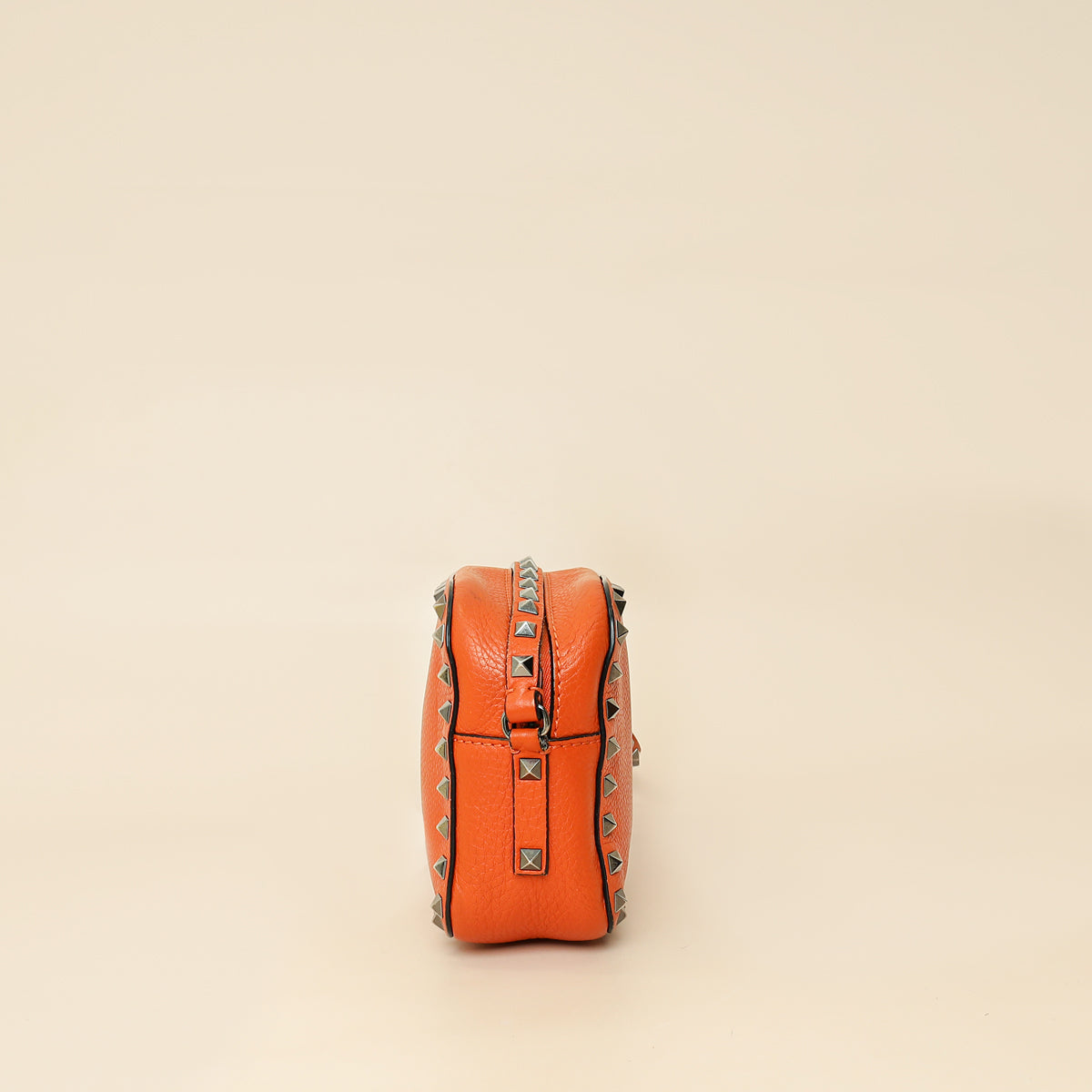Valentino Orange Rockstud Camera Crossbody Bag