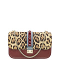 Valentino Multicolor Glam Lock Leopard Medium Shoulder Bag