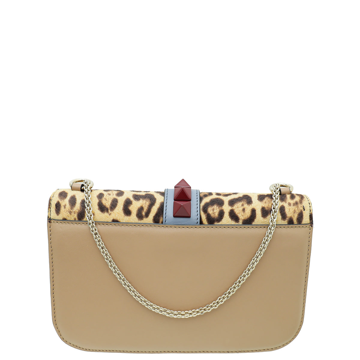 Valentino Multicolor Glam Lock Leopard Medium Shoulder Bag