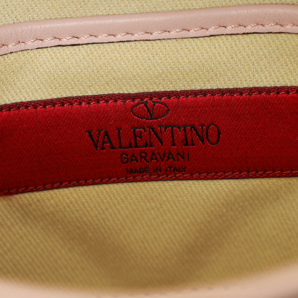 Valentino Light Pink Rockstud Glam Lock Flap Mini Shoulder Bag