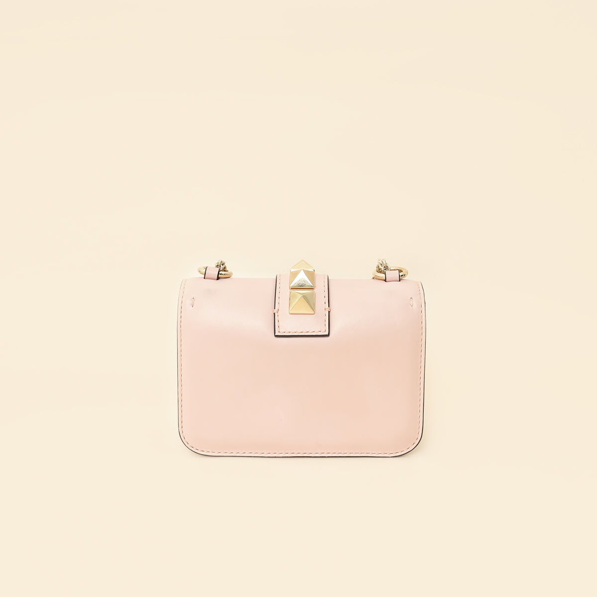Valentino Light Pink Rockstud Glam Lock Flap Mini Shoulder Bag