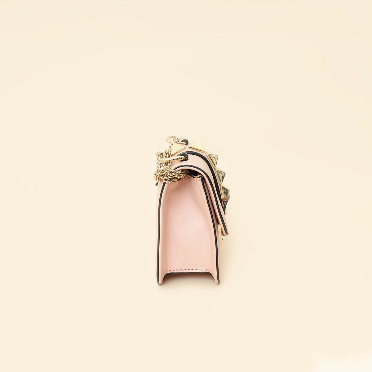Valentino Light Pink Rockstud Glam Lock Flap Mini Shoulder Bag
