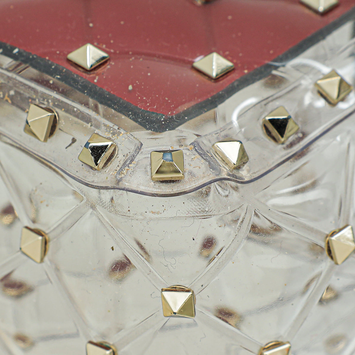 Valentino Clear PVC Rockstud Spike Top Handle Flap Bag