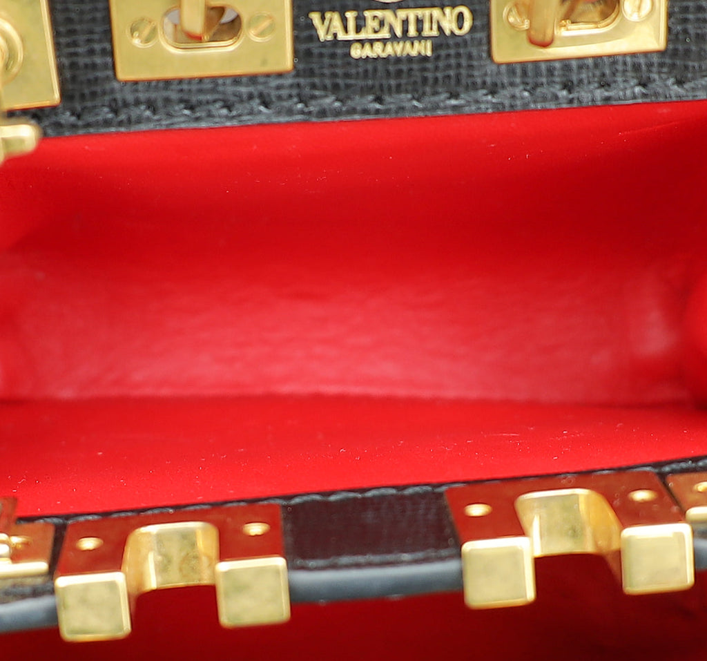 Valentino Black Micro Rockstud Alcove Bag