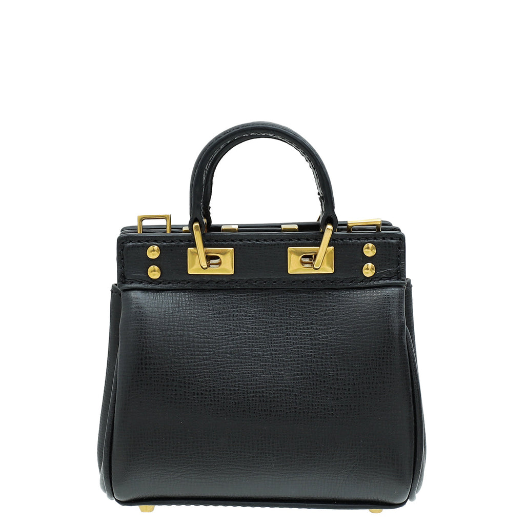 Valentino Black Micro Rockstud Alcove Bag