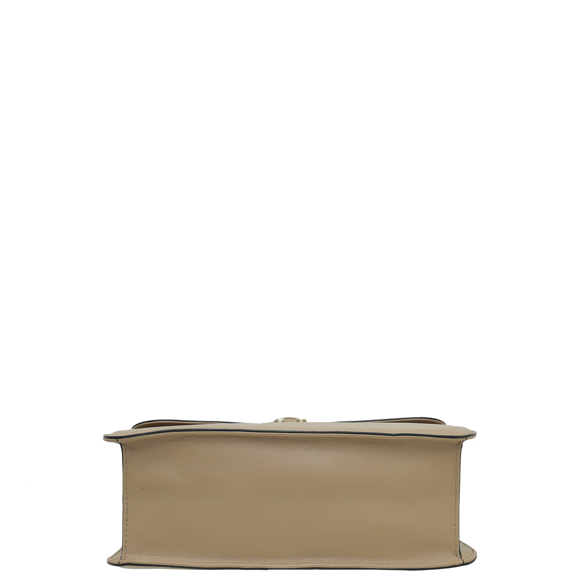 Valentino Beige Rockstud Glamlock Large Shoulder Bag