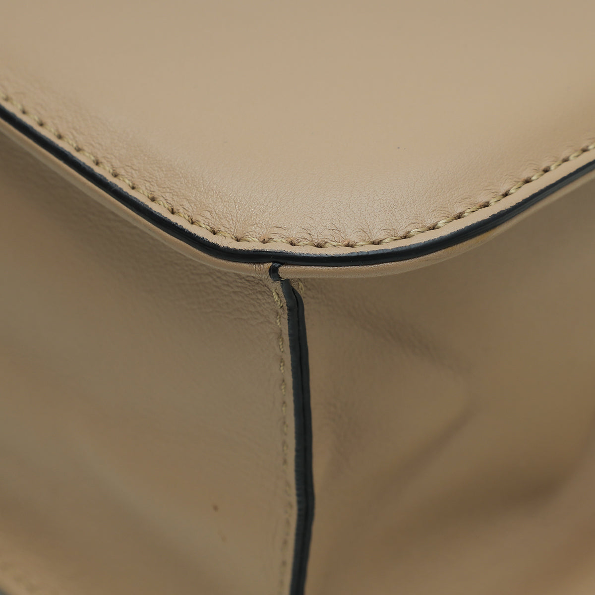 Valentino Beige Rockstud Glamlock Large Shoulder Bag