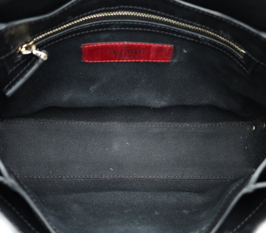 Valentino Black Rockstud Flap Bag