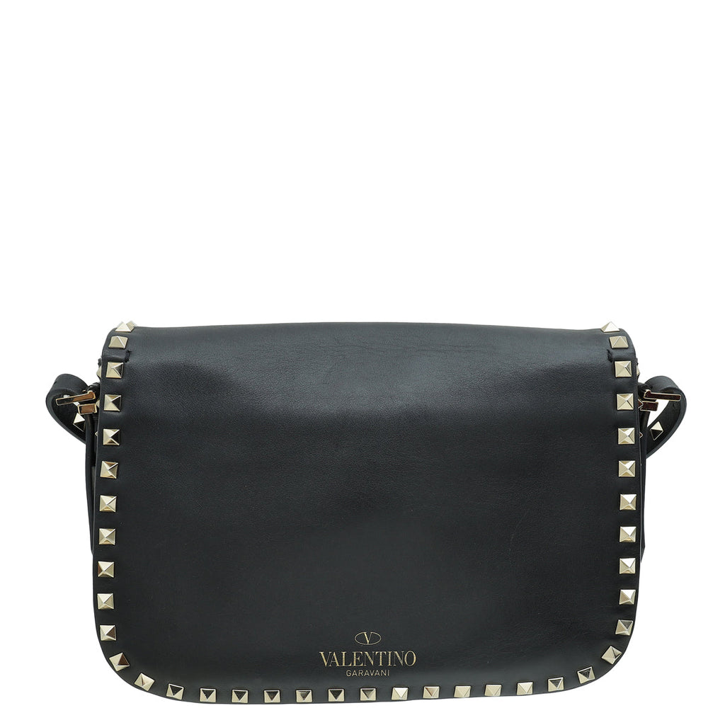 Valentino Black Rockstud Flap Bag