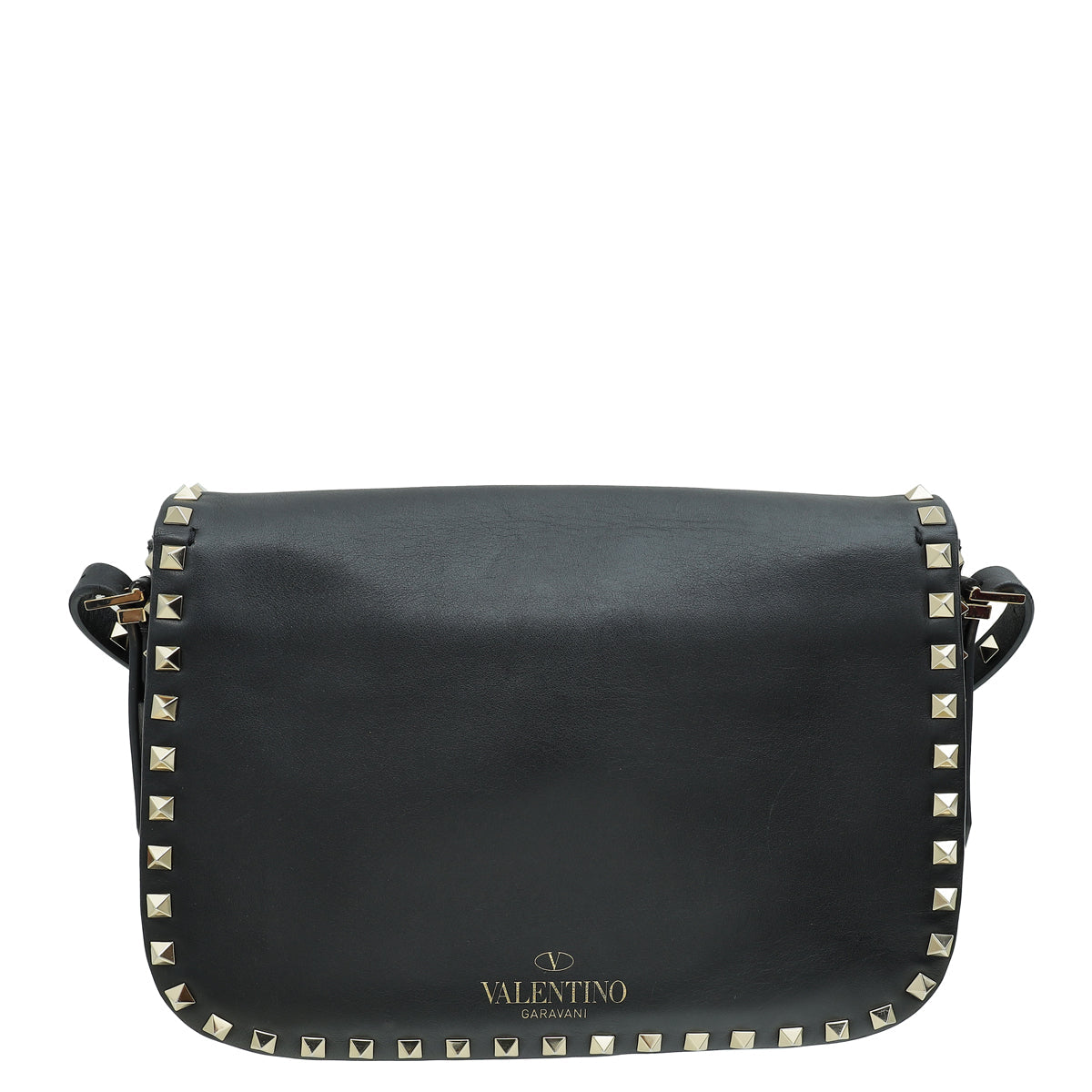 Valentino Black Rockstud Flap Bag