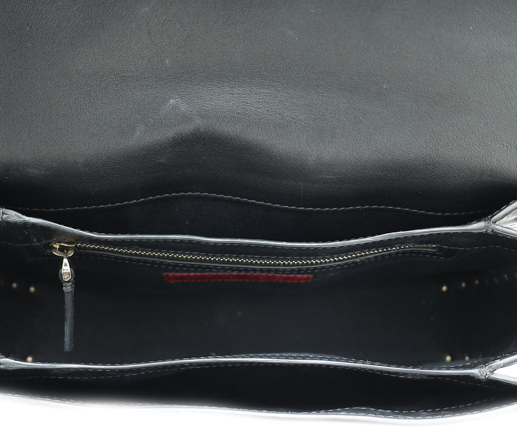 Valentino Black Rockstud Flap Bag