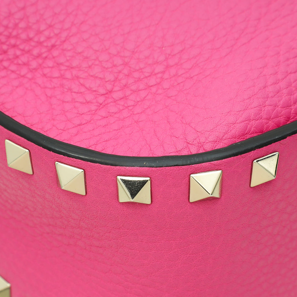 Valentino Pink Rockstud Drawstring Crossbody Bag