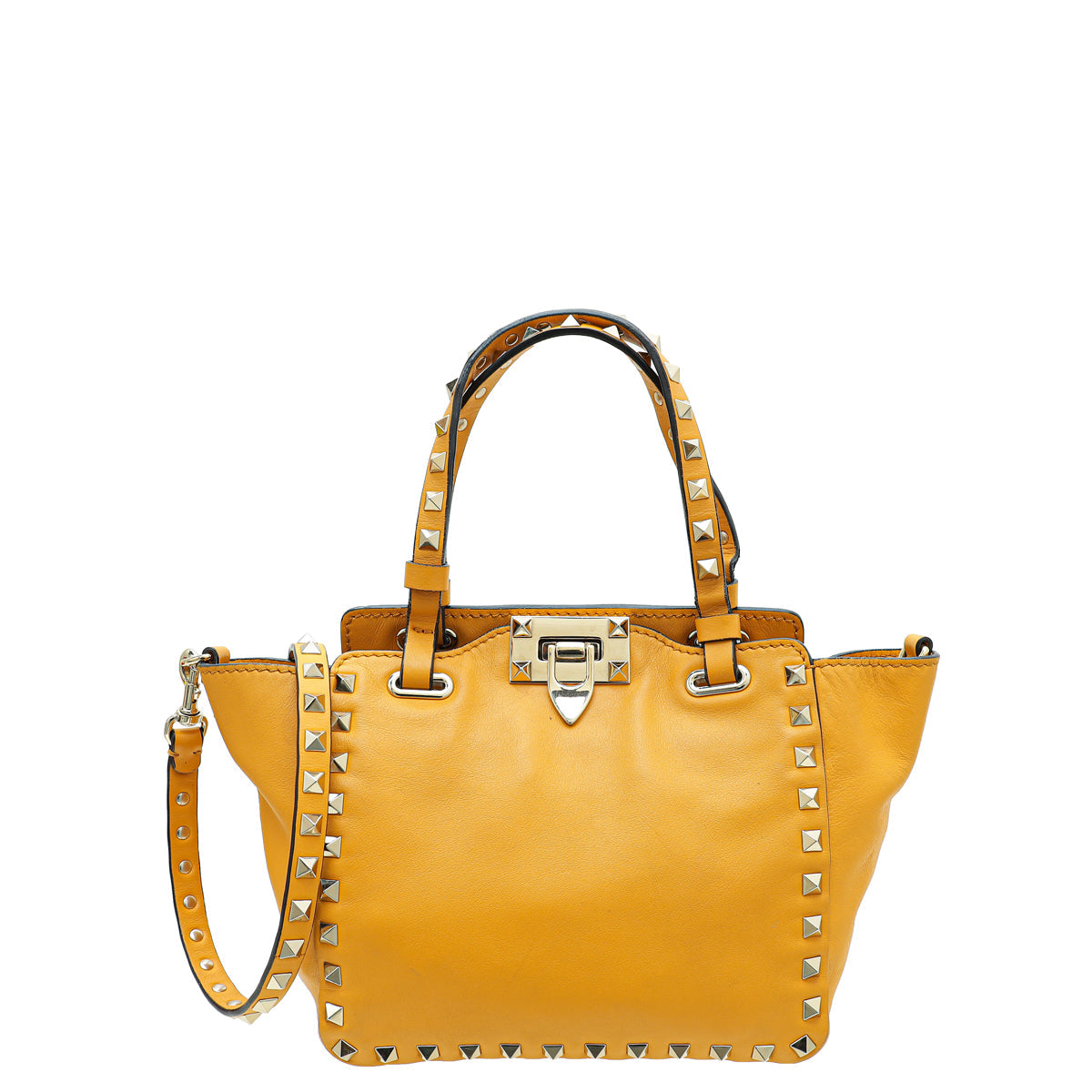 Valentino Yellow Vitello Rockstud Mini Bag
