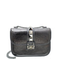 Valentino Metallic Black Glam Lock Rockstud Small Bag