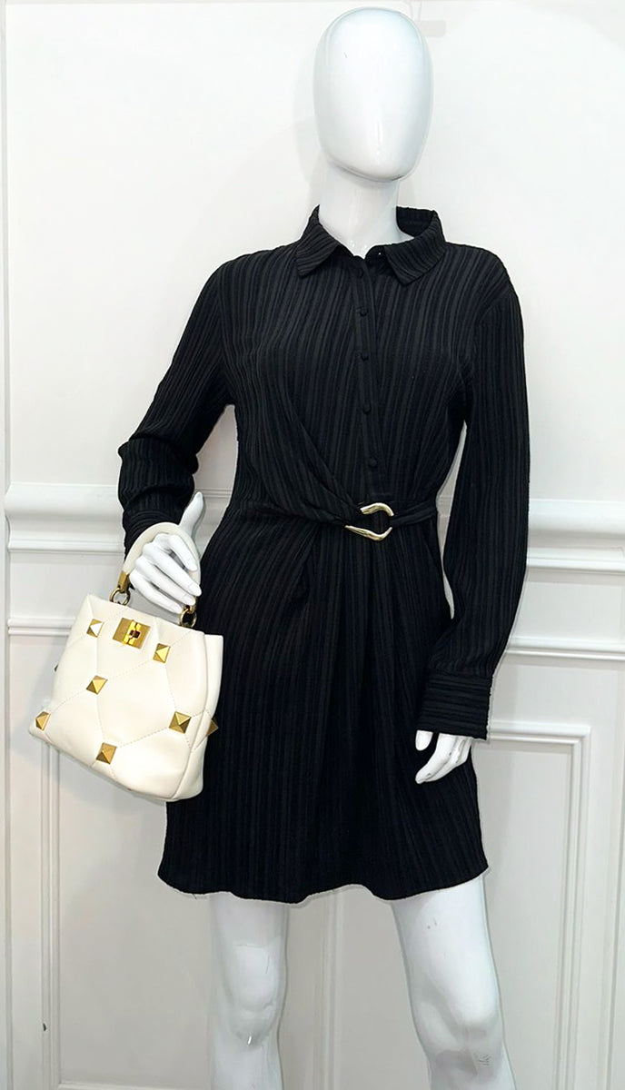 Valentino White Roman Studs Small Top Handle Bag