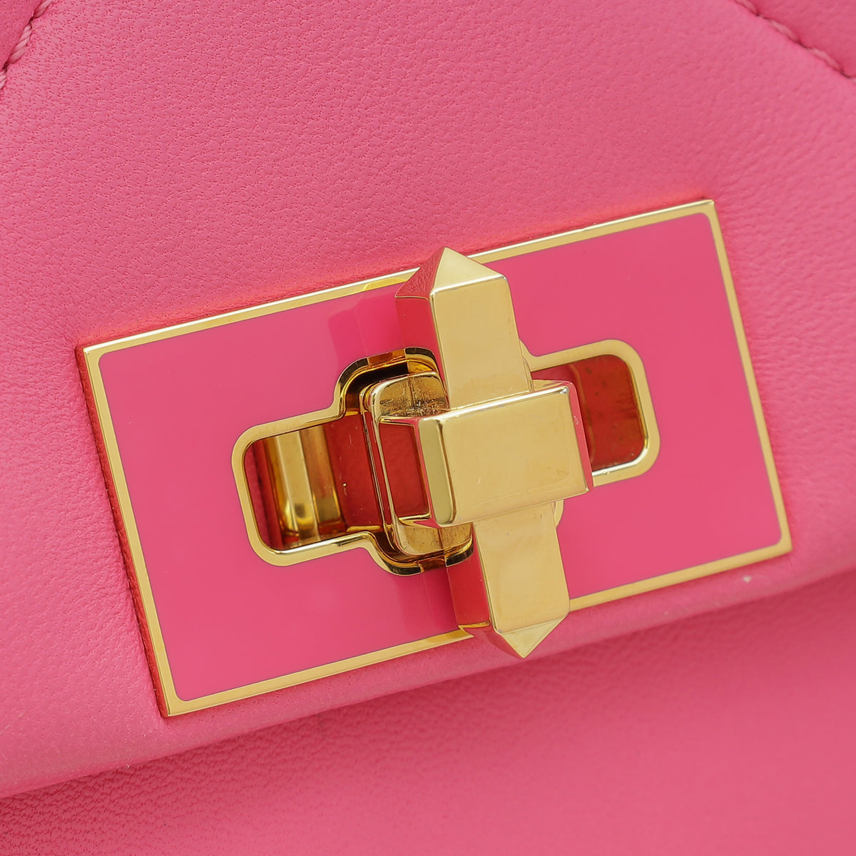 Valentino Pink Nappa with Chain Roman Stud Large Shoulder Bag