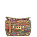 Valentino Pink Multicolor Woven Cotton Roman Stud Large The Shoulder Bag