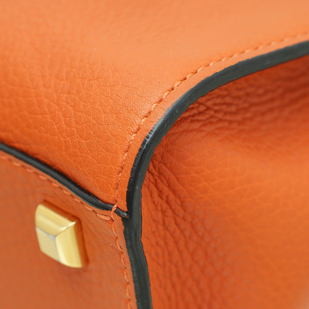 Valentino Orange Brown My Rockstud Single Handle Medium Bag