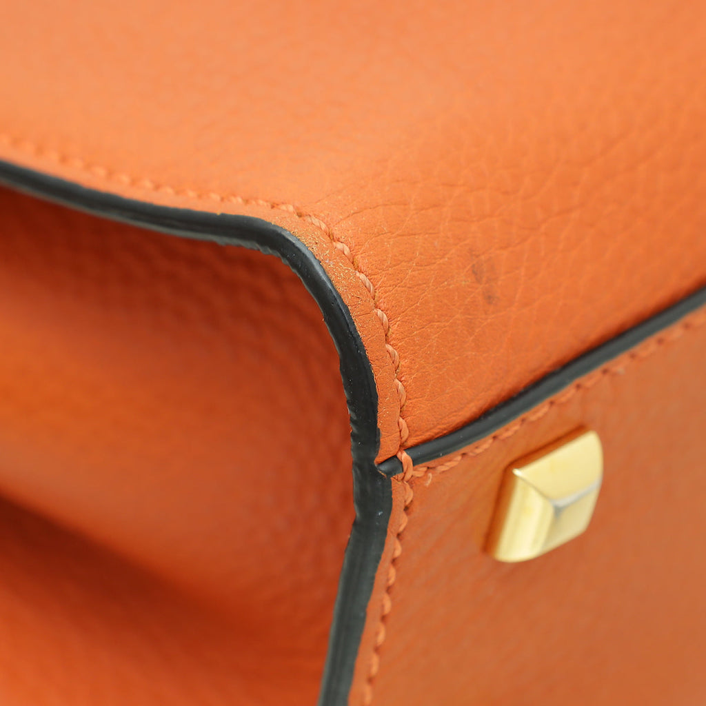 Valentino Orange Brown My Rockstud Single Handle Medium Bag