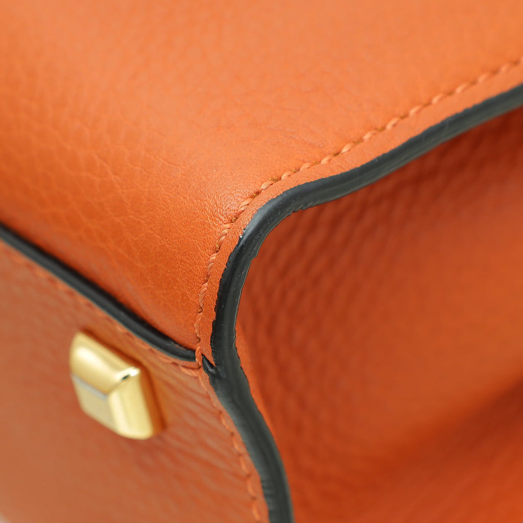 Valentino Orange Brown My Rockstud Single Handle Medium Bag