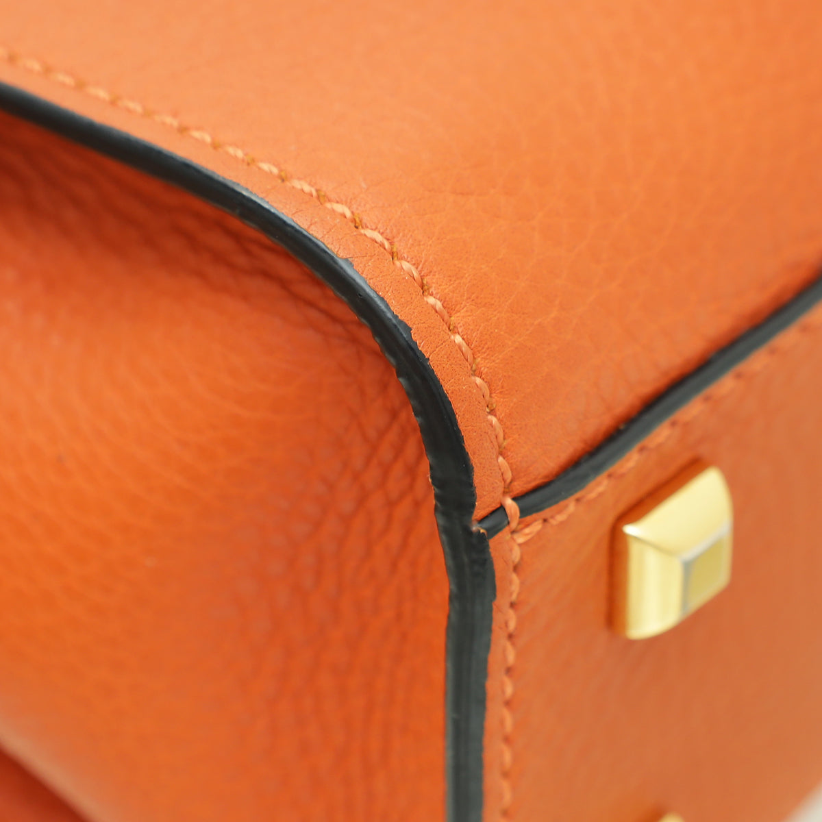 Valentino Orange Brown My Rockstud Single Handle Medium Bag
