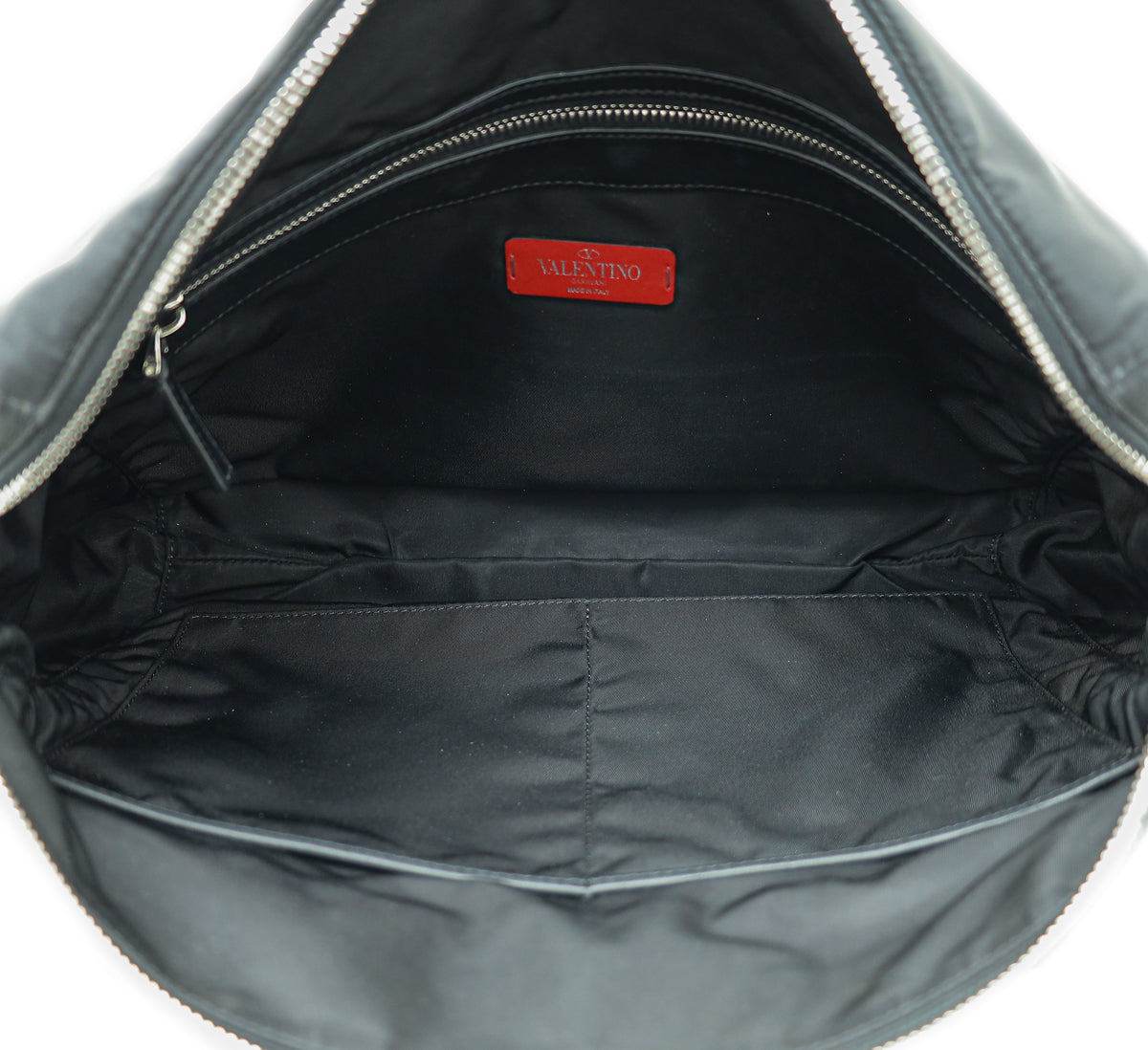 Valentino Black Nylon VLTN Rockstud Messenger Bag