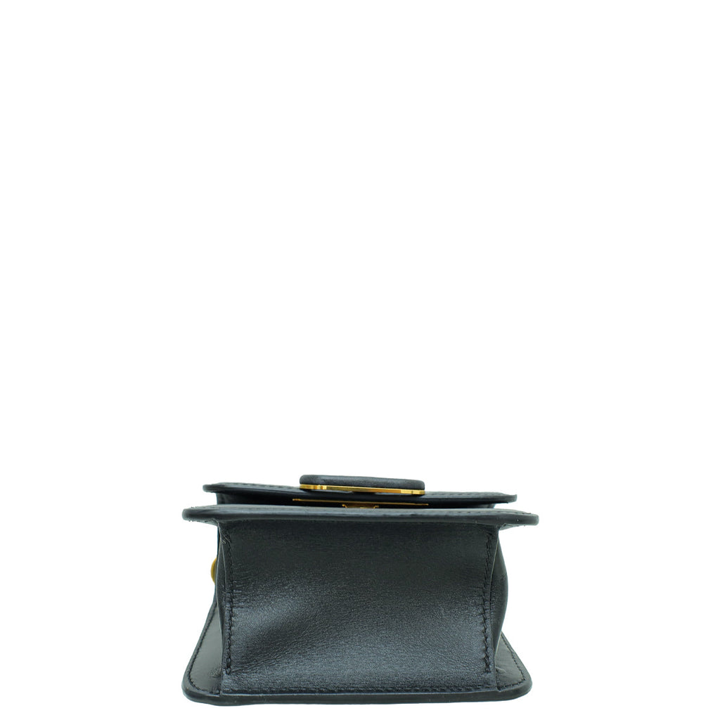 Valentino Black Vlogo Micro Flap Crossbody Bag