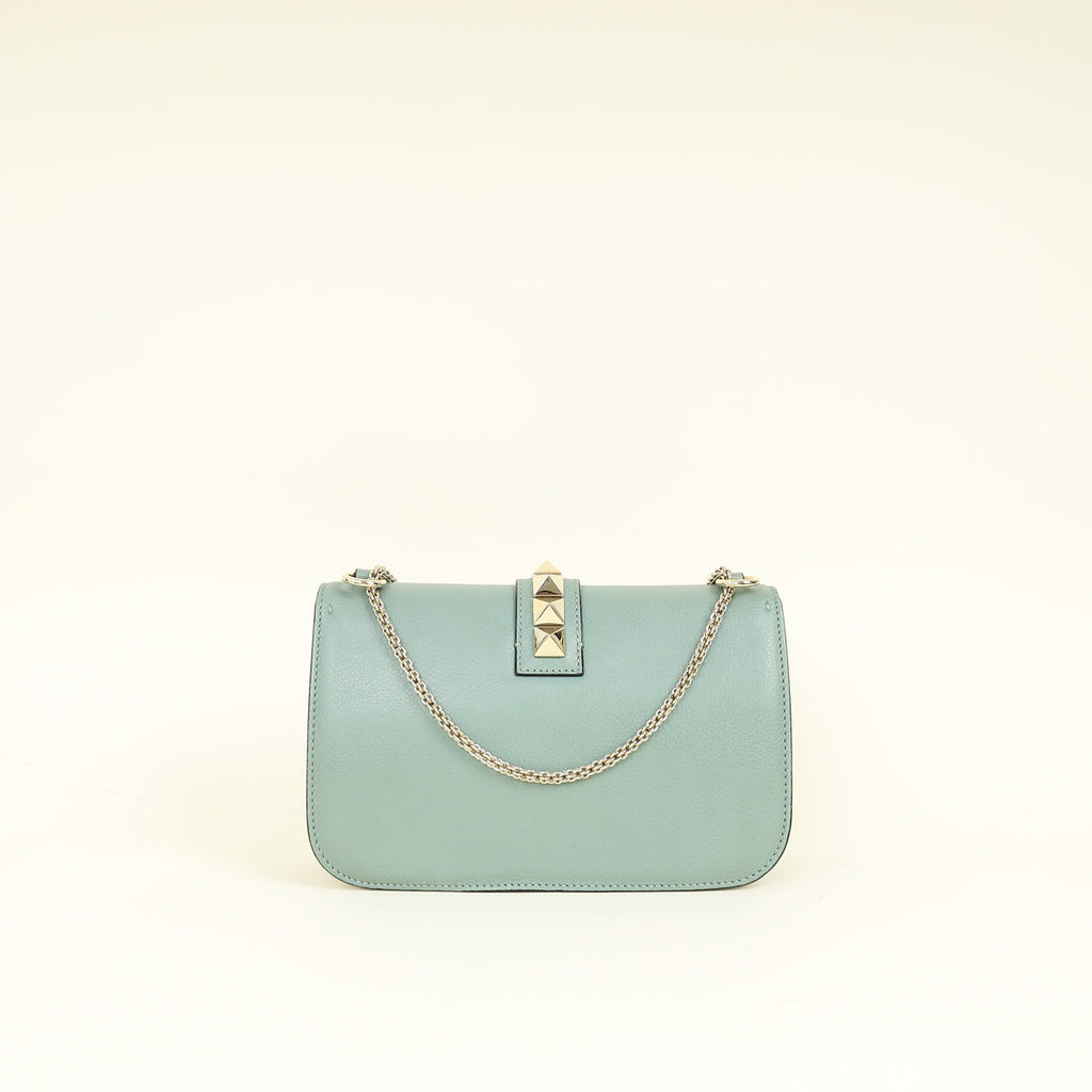 Valentino Dark Mint Green Glam Lock Rockstud Medium Flap Bag