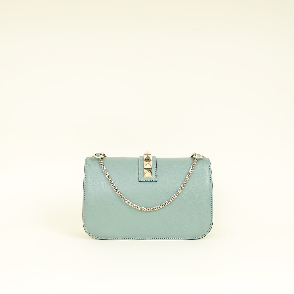 Valentino Dark Mint Green Glam Lock Rockstud Medium Flap Bag