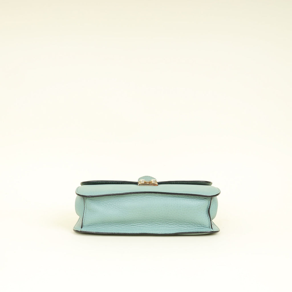 Valentino Dark Mint Green Glam Lock Rockstud Medium Flap Bag