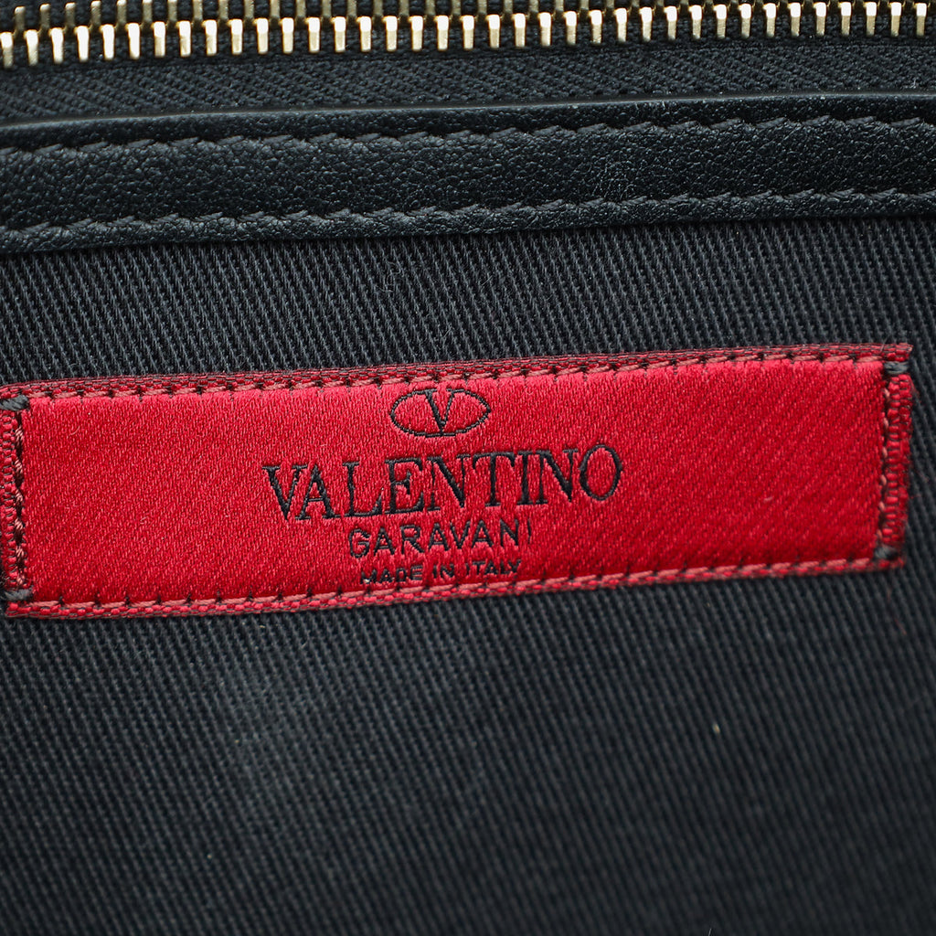 Valentino Black Glam Lock Medium Flap Bag