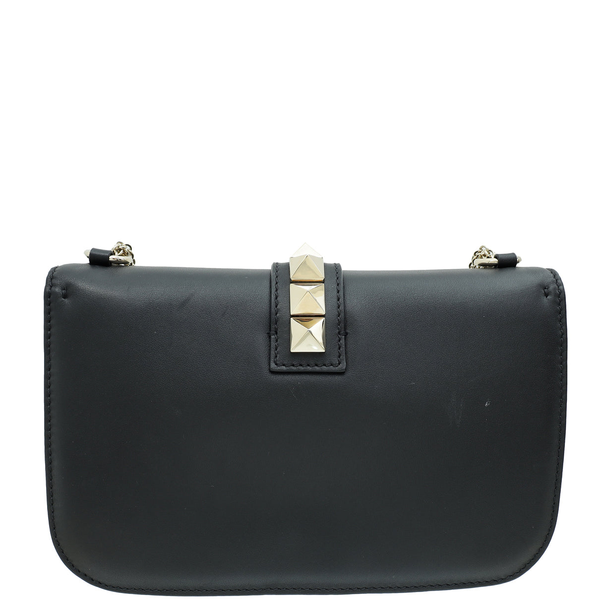 Valentino Black Glam Lock Medium Flap Bag