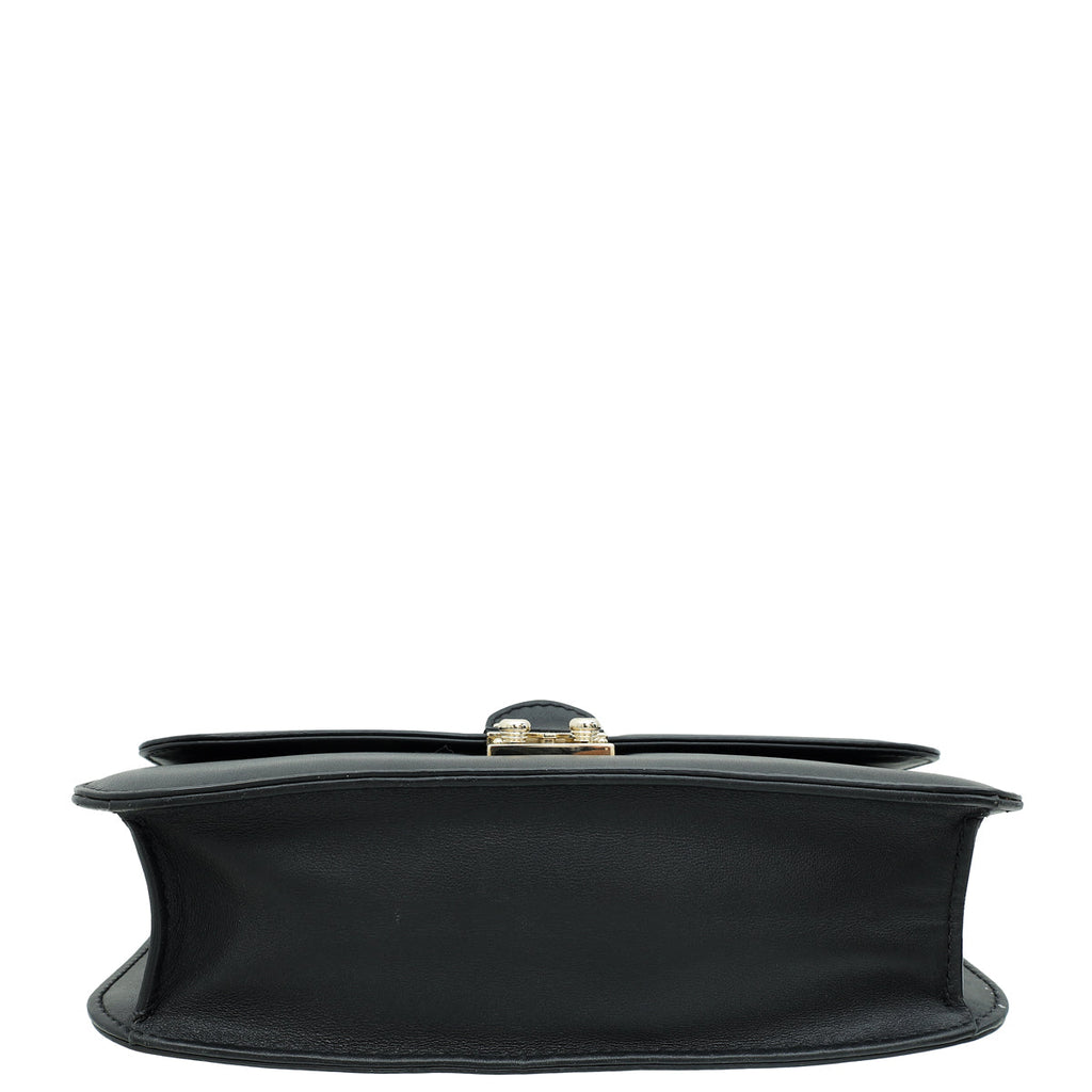 Valentino Black Glam Lock Medium Flap Bag