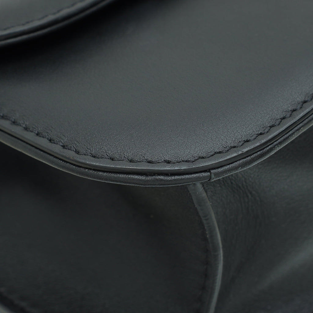 Valentino Black Glam Lock Medium Flap Bag