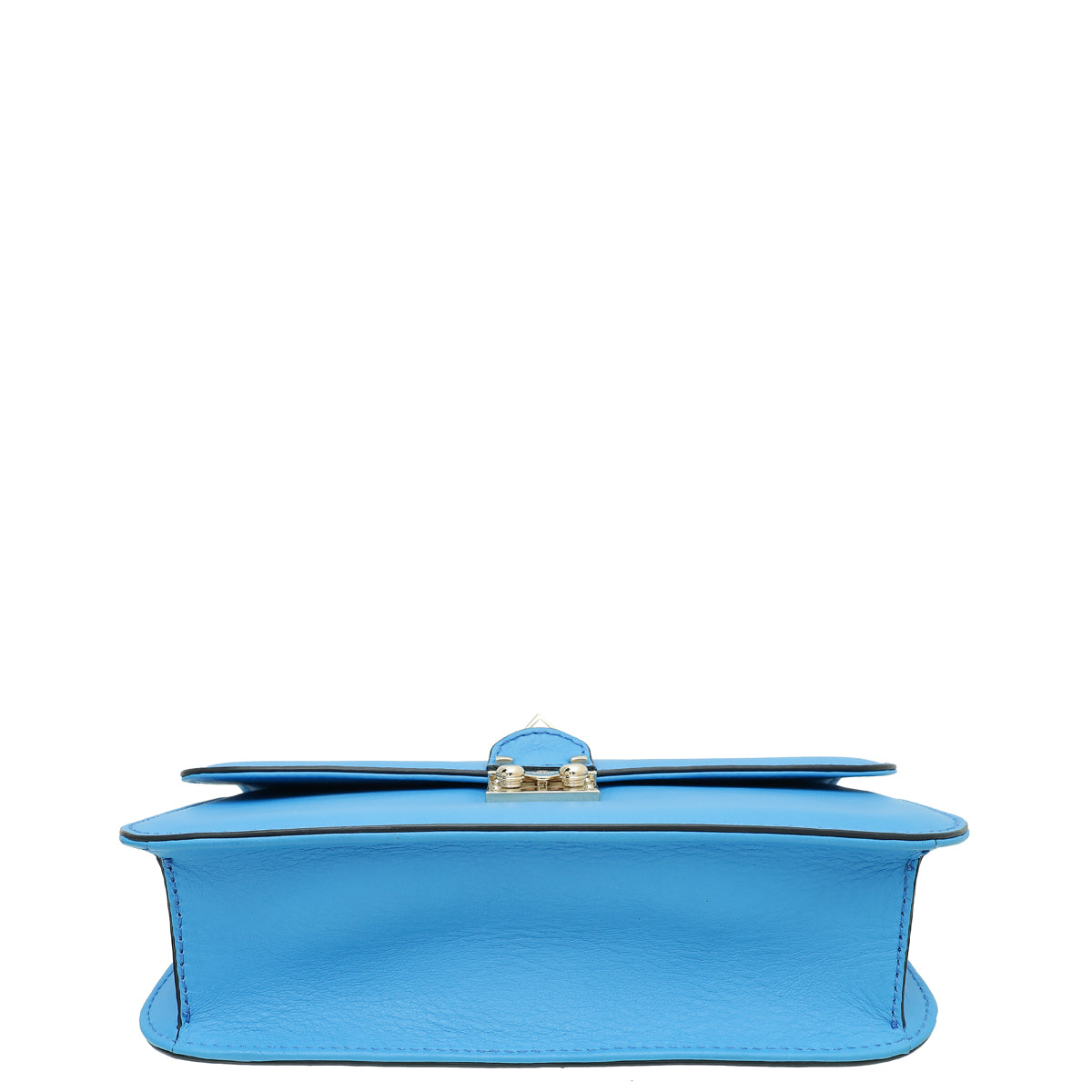 Valentino Sky Blue Rockstud Glam Lock Medium Shoulder Bag