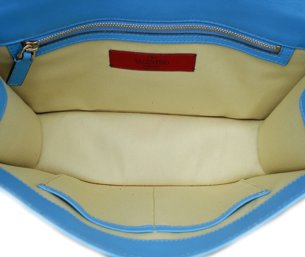 Valentino Sky Blue Rockstud Glam Lock Medium Shoulder Bag