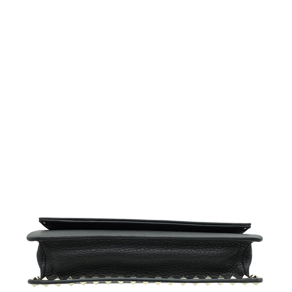 Valentino Black Rockstud Wristlet Clutch