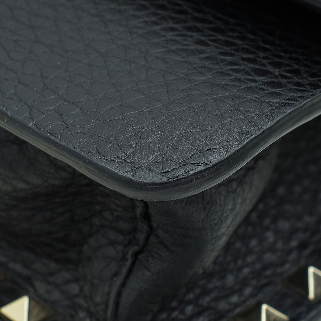 Valentino Black Rockstud Wristlet Clutch