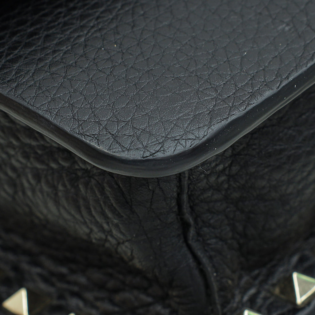 Valentino Black Rockstud Wristlet Clutch