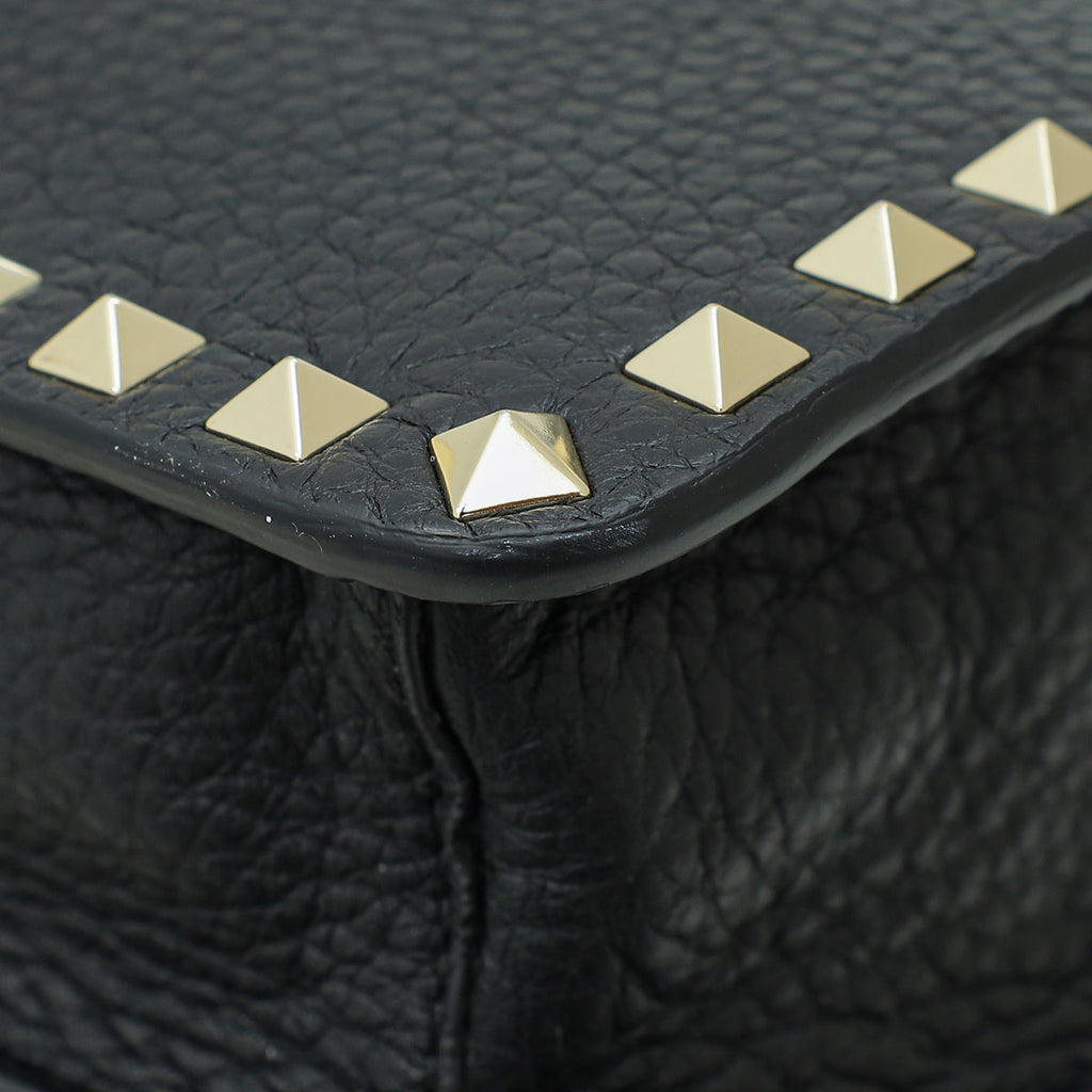 Valentino Black Rockstud Wristlet Clutch