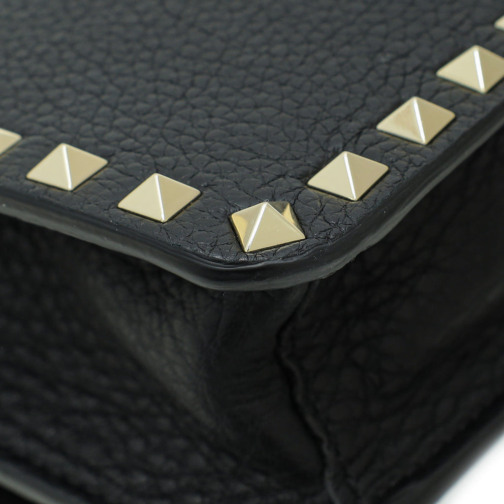 Valentino Black Rockstud Wristlet Clutch