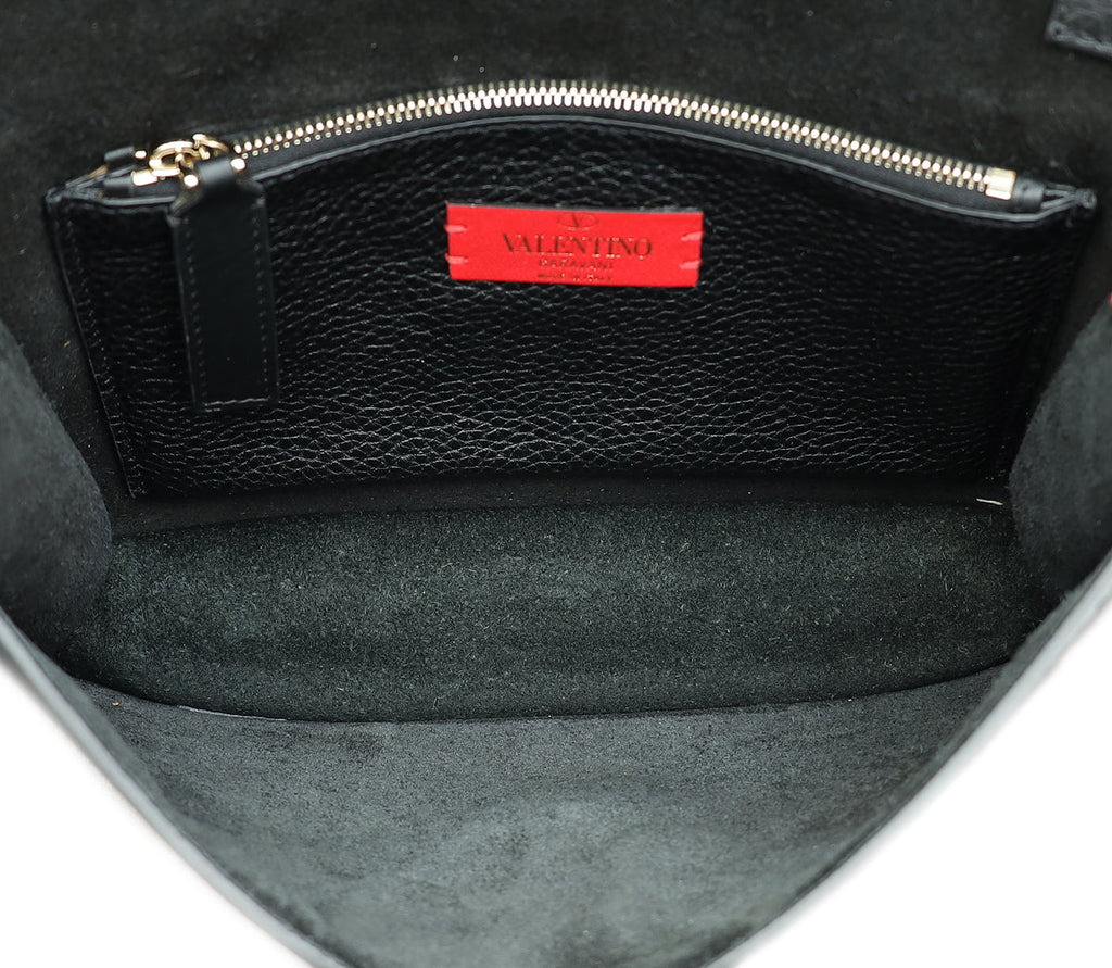 Valentino Black Rockstud Wristlet Clutch