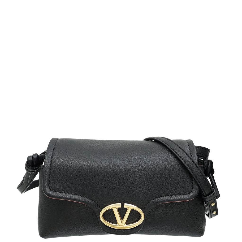 Valentino Black Vlogo 1960 Soft Mini Crossbody Bag